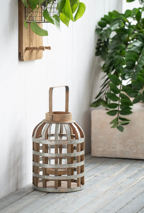 Decorative Lantern With Handle, Wooden Lantern For Indoor Outdoor, Home Garden Wedding - Furniture Home Direct