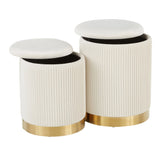 Marla - Contemporary Nesting Pleated Ottoman Set - Furniture Home Direct