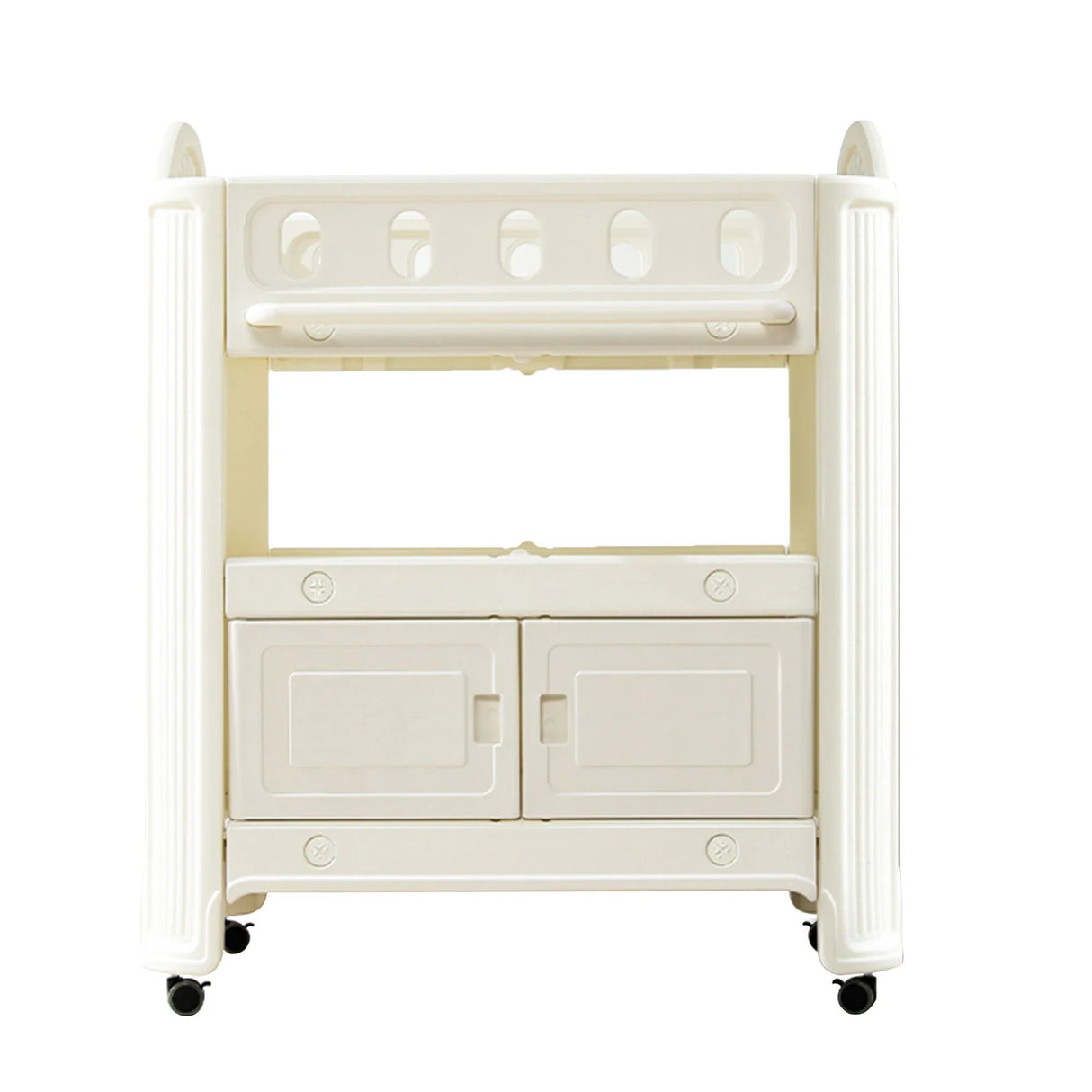 Eco Friendly Hdpe Baby Diaper Changing Table With Removable Safety Belt And Easy Clean Surface - White - Furniture Home Direct