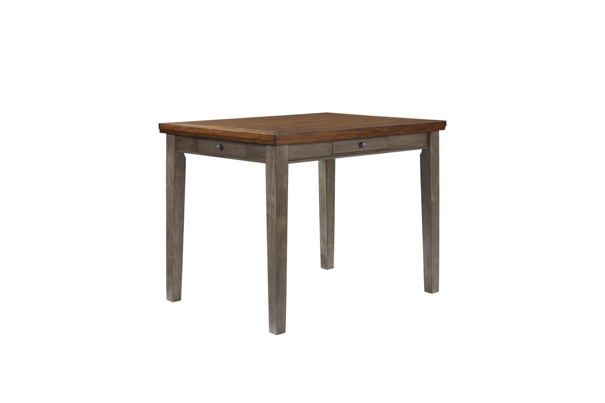 Counter Height Two Tone 4 Drawer Dining Table - Gray - Furniture Home Direct