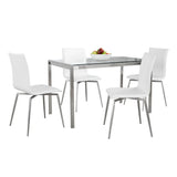Fuji Mason - Upholstered Swivel Contemporary Dining Set Dining Set, Glass, 5 Piece - Furniture Home Direct