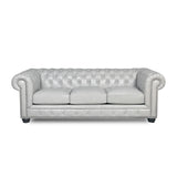 Traditional Tufted Leather Chesterfield Nailhead Sofa - Furniture Home Direct