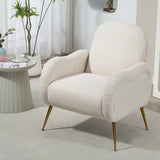 Modern Accent Chair With Metal Legs, Snowflake Fabric Armchair - Furniture Home Direct