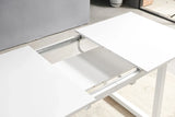 Square Extendable Dining Table With Metal Leg, Modern Space Saving Kitchen Table For Living Room - Furniture Home Direct