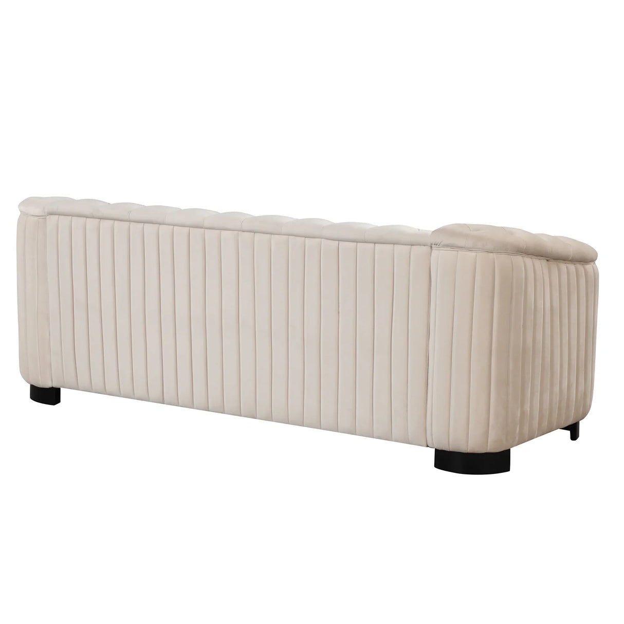 Modern 3-Piece Velvet Upholstered Living Room Set Including Sofa, Love Seat and Chair, Beige - Furniture Home Direct