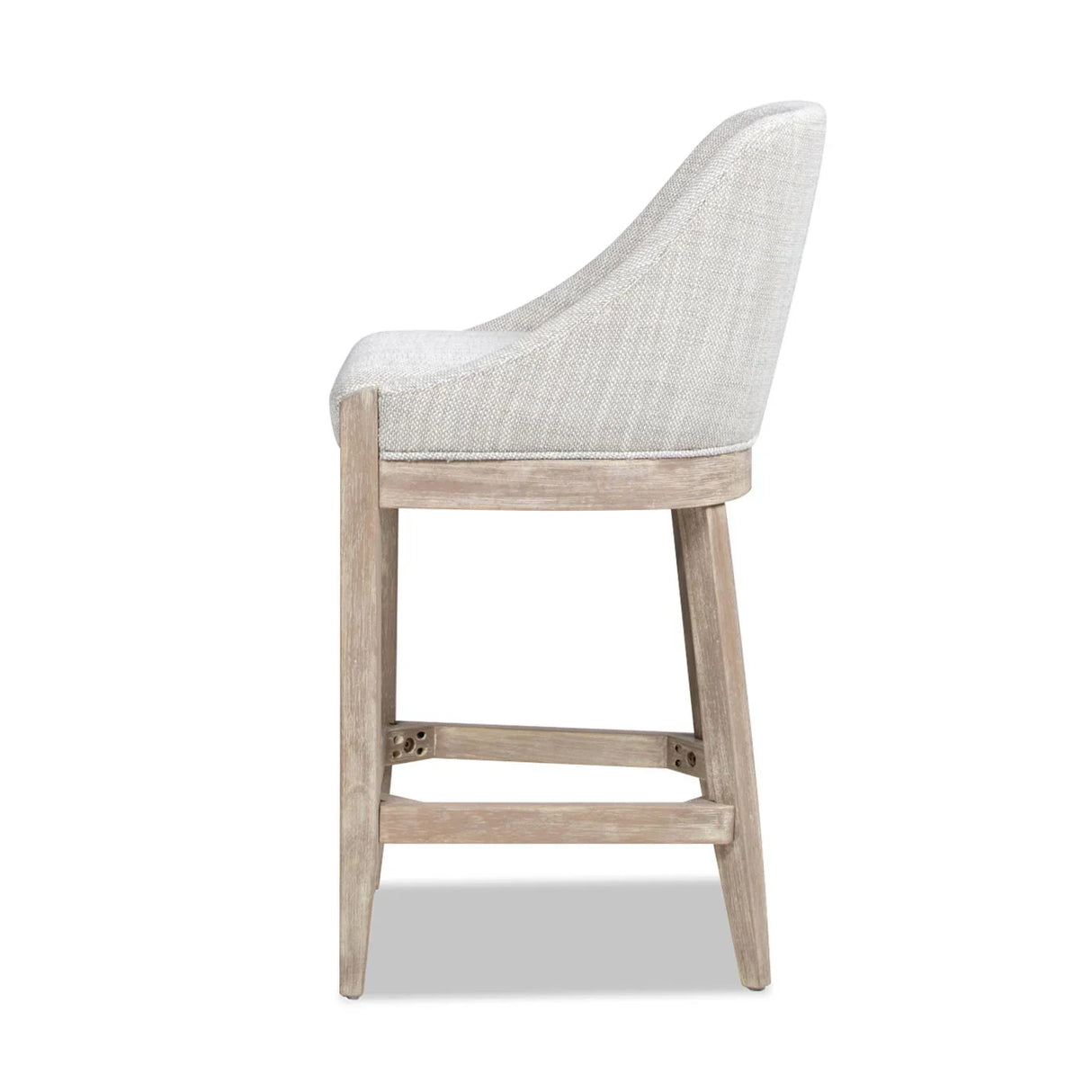 Newport - Coastal Curved Back Upholstered Counter Stool - Two Tone Neutral Gray - Furniture Home Direct