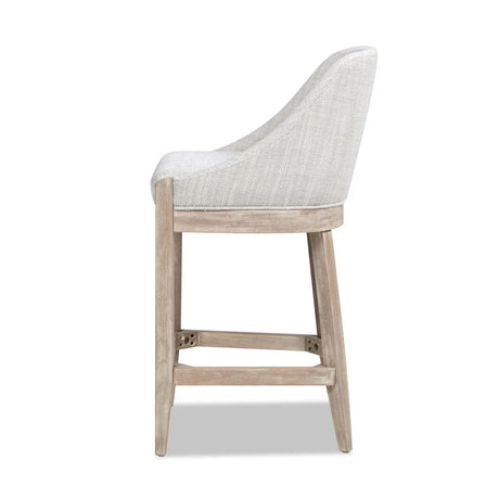 Newport - Coastal Curved Back Upholstered Counter Stool - Two Tone Neutral Gray - Furniture Home Direct