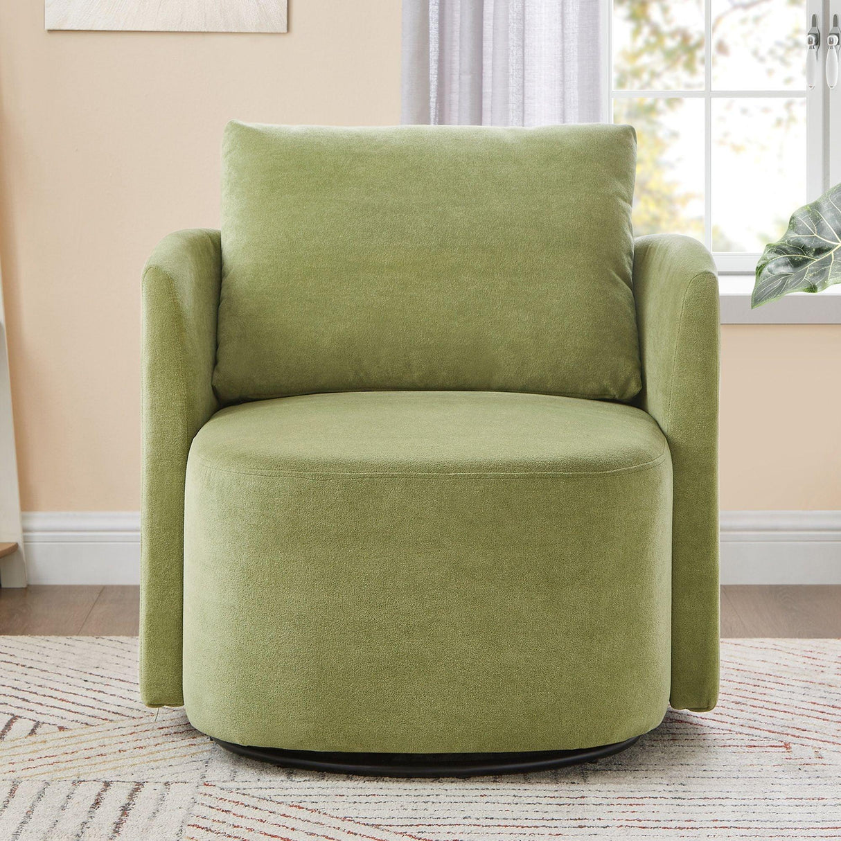 360° Modern Swivel Chair With Upholstered Curved Design - Furniture Home Direct
