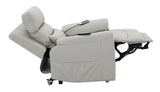 Marsha - Silicone Synthetic Leather Power Motion Recliner With Lift Heating Massage Chair - Light Gray - Furniture Home Direct