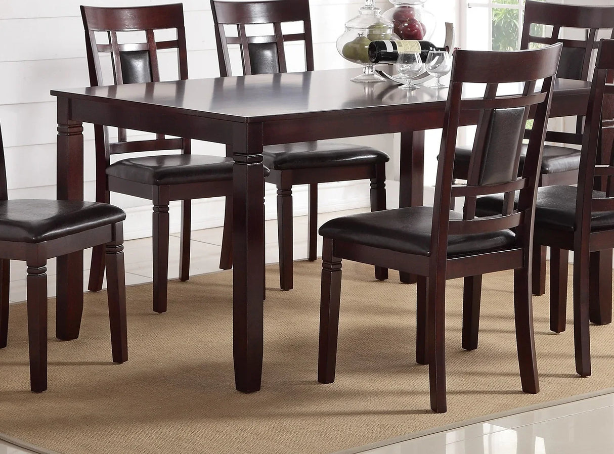 Dining Set with Upholstered PU Chairs 7 Piece Espresso - Furniture Home Direct