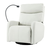 Rocking Recliner Chair, 360 Degree Swivel Nursery Rocking Chair, Glider Chair, Modern Small Rocking Swivel Recliner Chair For Bedroom, Living Room Chair Home Theater Seat, Phone Holder - Light Gray - Furniture Home Direct