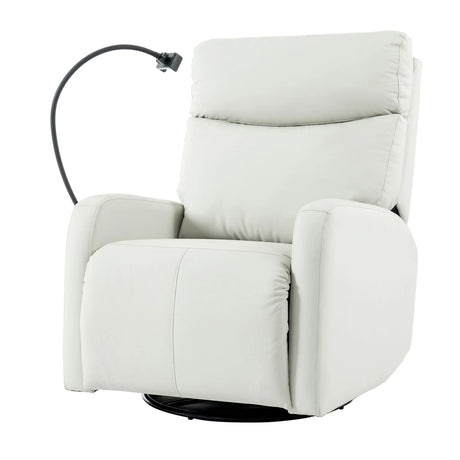 Rocking Recliner Chair, 360 Degree Swivel Nursery Rocking Chair, Glider Chair, Modern Small Rocking Swivel Recliner Chair For Bedroom, Living Room Chair Home Theater Seat, Phone Holder - Light Gray - Furniture Home Direct