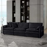 Modern Chenille Oversized Deep Seat Sectional Sofa With Pillows - Furniture Home Direct