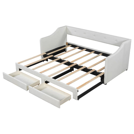 Upholstered Daybed With 2 Drawers - Furniture Home Direct