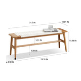 Wood Accent Bench - White / Natural Oak - Furniture Home Direct