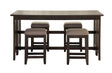 Drop Leaf Table & 4 Stools - Dark Brown - Furniture Home Direct