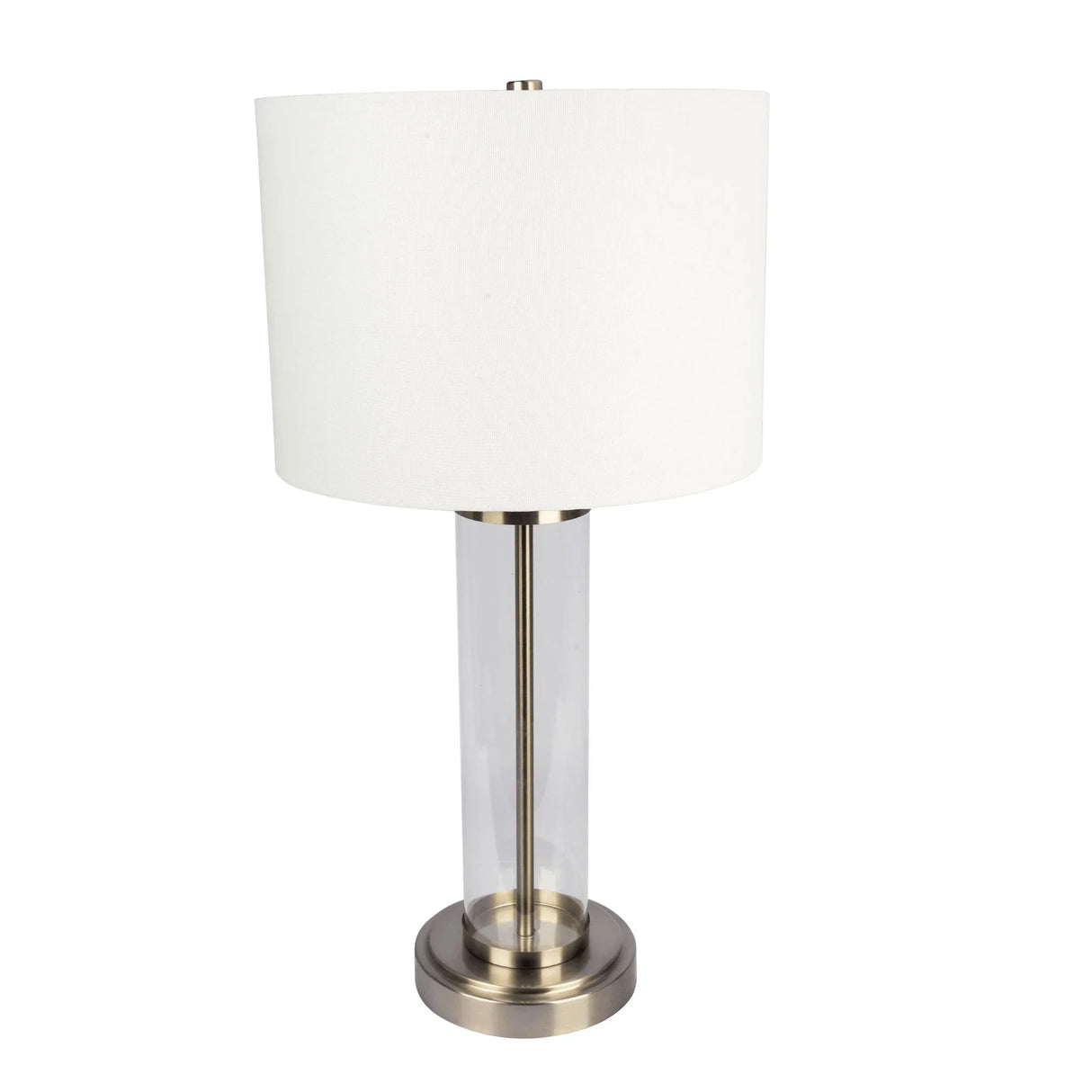 Luna - Table Lamp With On / Off Switch Clear Body Base - Clear / Silver / White - Furniture Home Direct