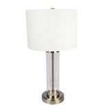 Luna - Table Lamp With On / Off Switch Clear Body Base - Clear / Silver / White - Furniture Home Direct