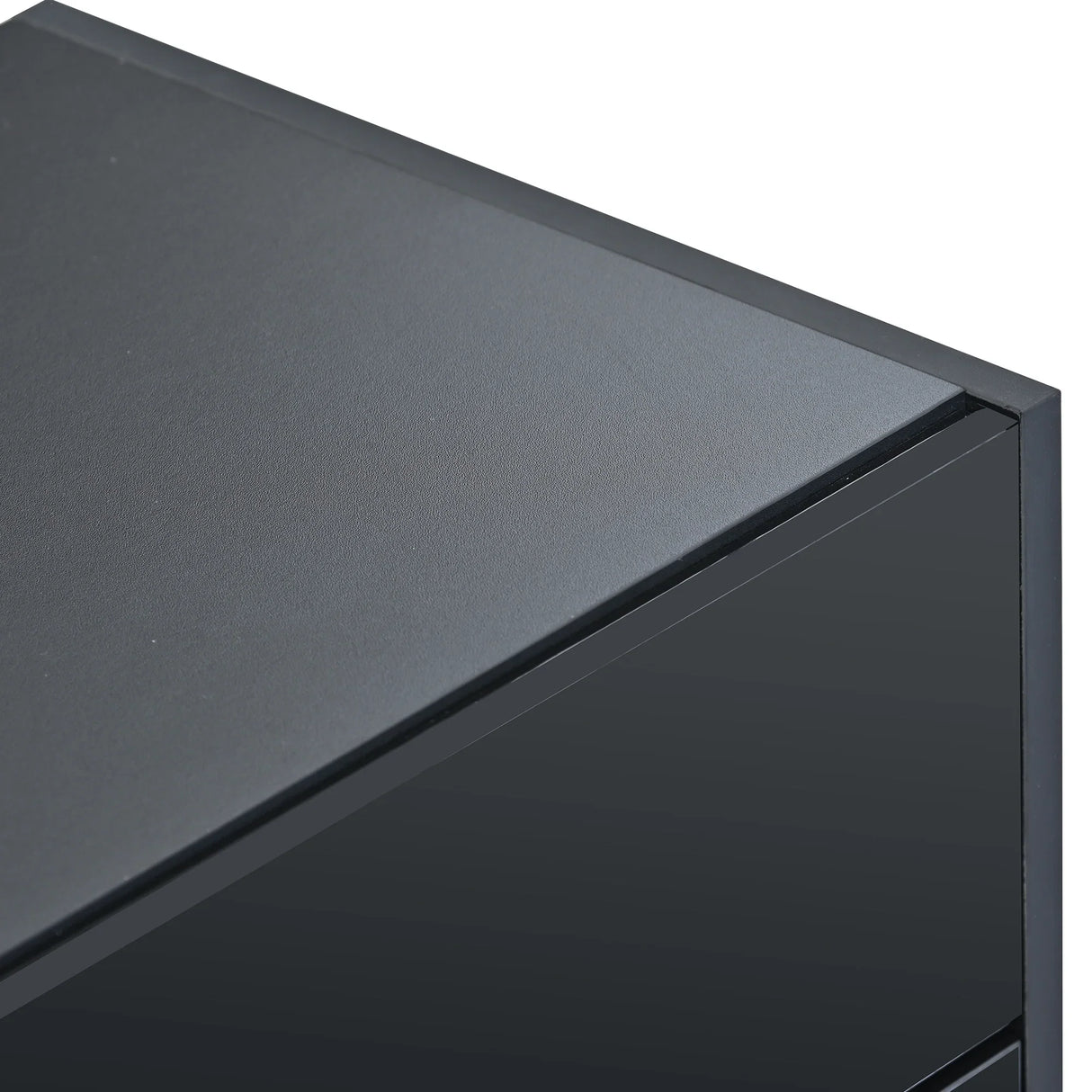 TV Stand High Gloss Console 74 Inch Length Modern Black - Furniture Home Direct