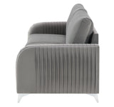 Wenona Gray Velvet 3Pcs Living Room Set (Sofa, Loveseat, Chair) - Furniture Home Direct