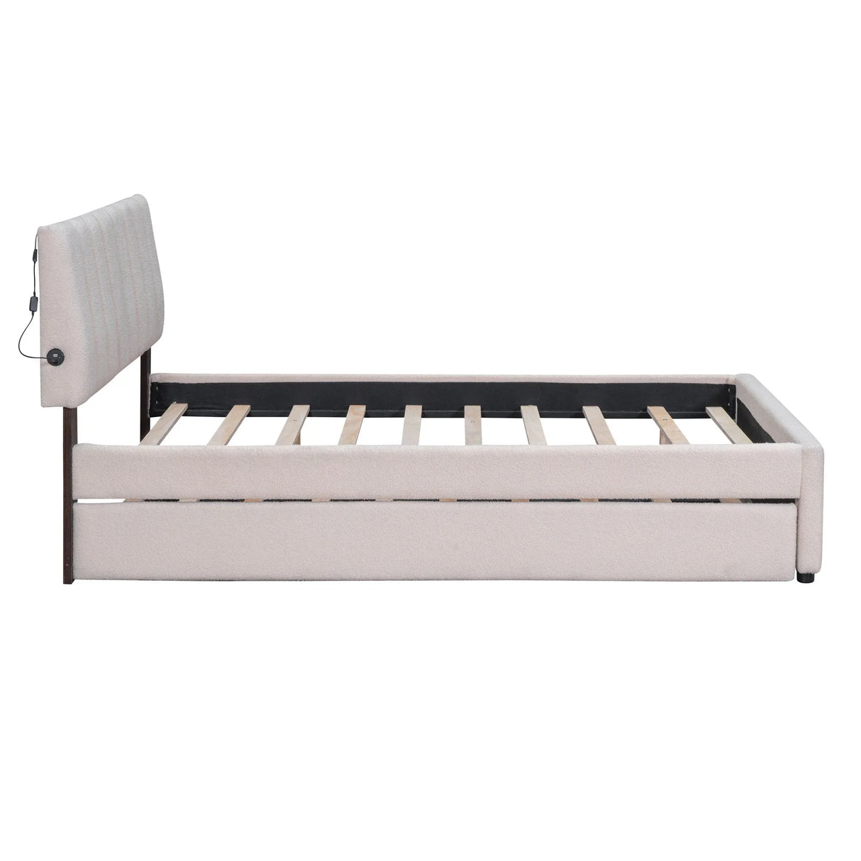 Upholstered Platform Bed With Trundle - Furniture Home Direct