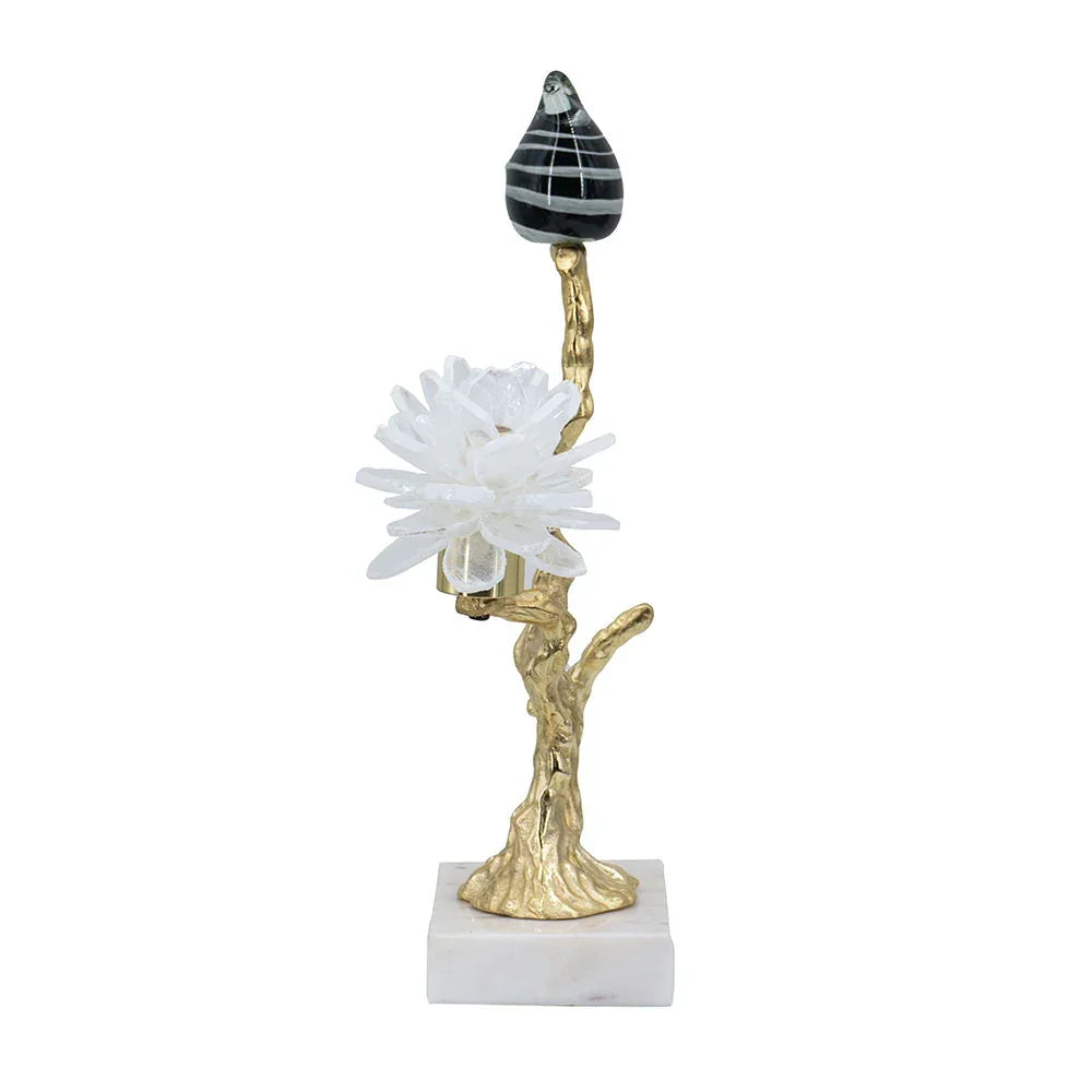 Aluminum Candle Holder With Marble Stand - Furniture Home Direct