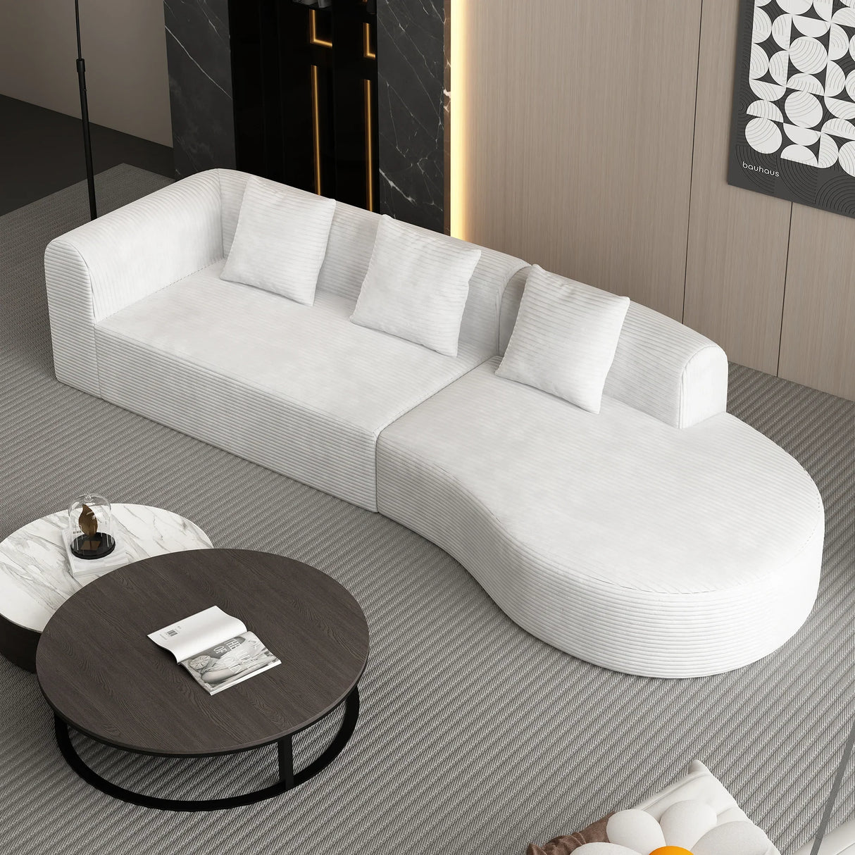 Modular Stationary Sofa - White - Furniture Home Direct