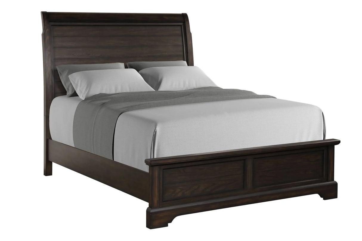Crafted Sleigh Bed - Furniture Home Direct