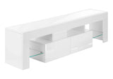 TV Stand, Console, Media Entertainment Center, Storage Cabinet, Glossy Contemporary & Modern - White - Furniture Home Direct