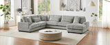 Sectional Sofa Oversized U Shaped Corduroy Fabric Gray - Furniture Home Direct