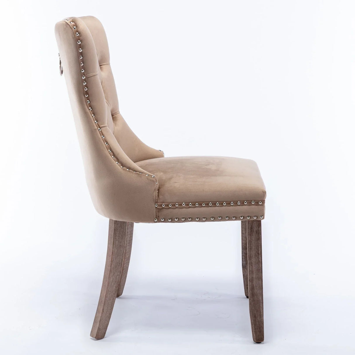 Nikki - Modern, High-End Tufted Solid Wood Contemporary Velvet Upholstered Dining Chair With Wood Legs Nailhead Trim (Set of 2) - Furniture Home Direct