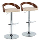Grotto - Contemporary Adjustable Barstool & Swivel With Rounded T Footrest (Set of 2) - Furniture Home Direct