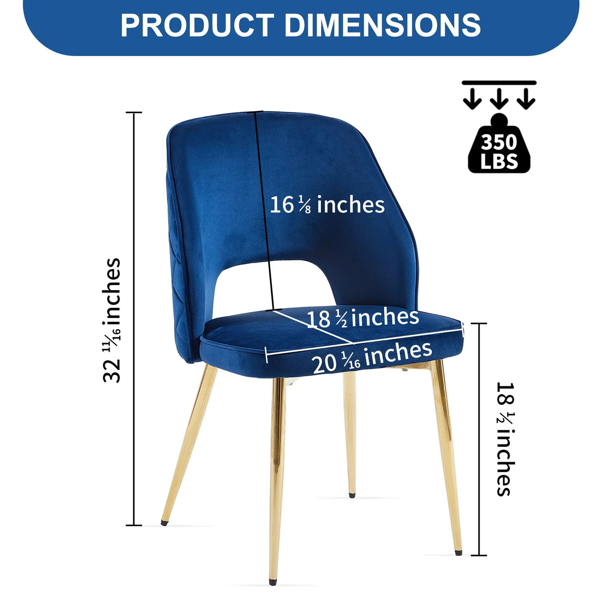 Velvet Dining Chairs With Metal Legs And Hollow Back Upholstered Dining Chairs - Furniture Home Direct
