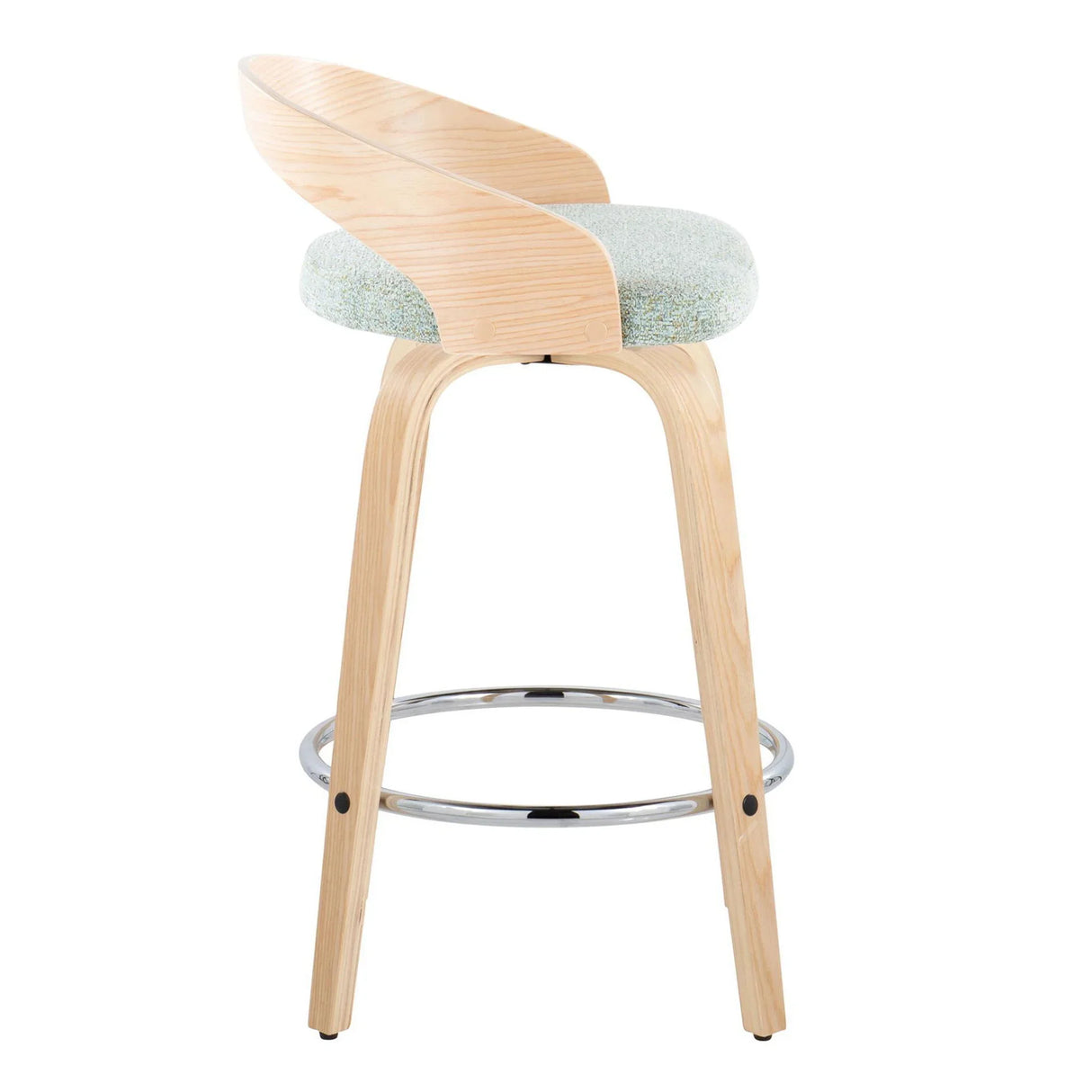 Grotto - Contemporary Fixed Height Counter Stool With Swivel With Round Footrest (Set of 2) - Furniture Home Direct
