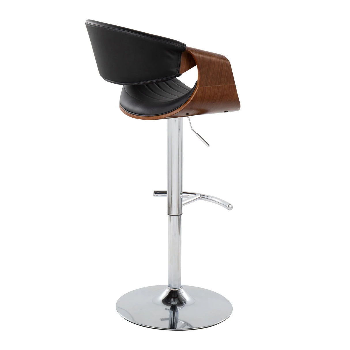 Symphony - Mid Century Modern Adjustable Barstool & Swivel With Rounded T Footrest (Set of 2) - Furniture Home Direct