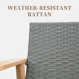 4 PC Outdoor Wicker with Aluminum Frame Set - Beige - Furniture Home Direct