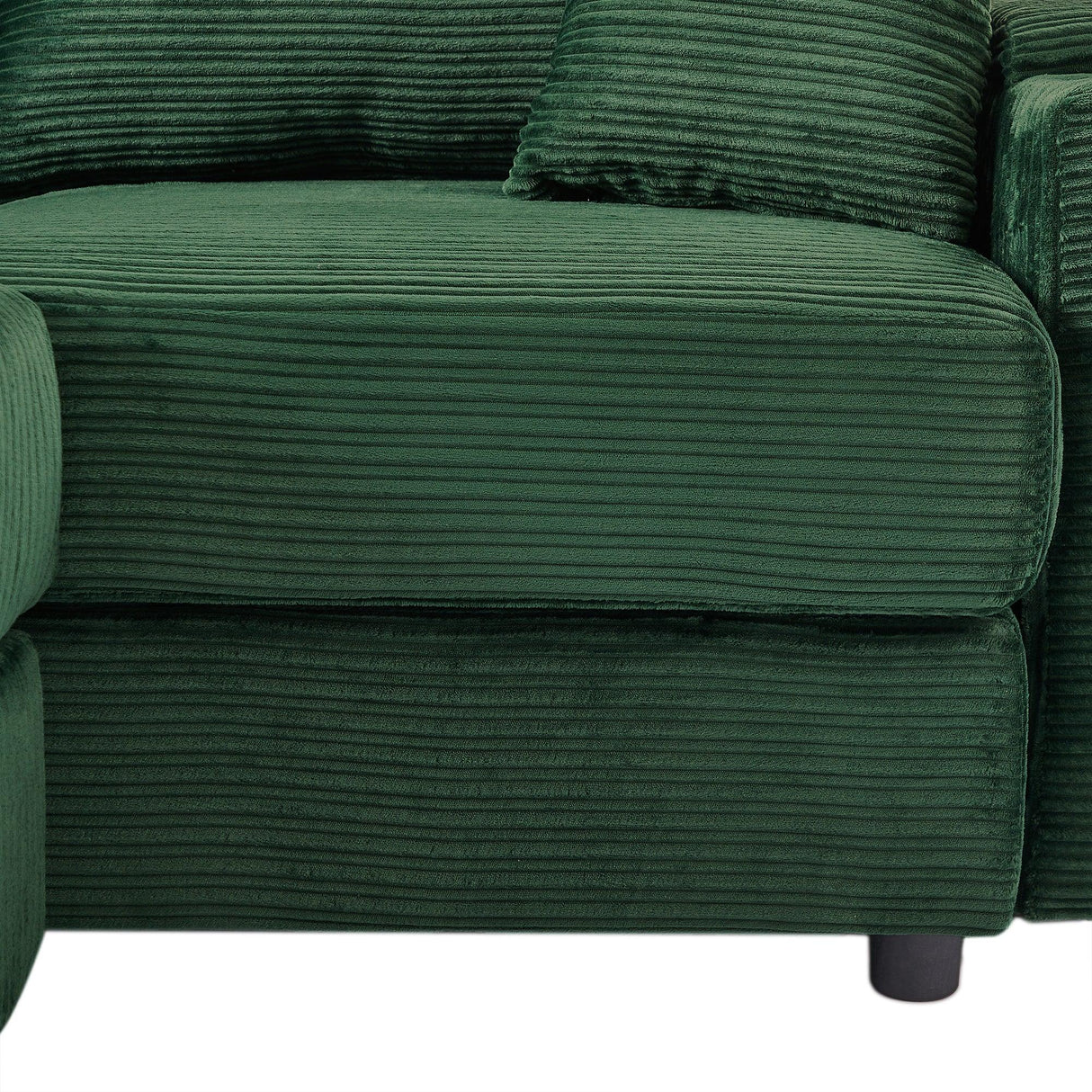 Sofa and Ottoman With Storage, Two USB Ports, Two Cup Holders and Phone Holder - Green - Furniture Home Direct