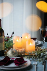Flickering LED Candles With Remote Timer (Set of 3) - Ivory - Furniture Home Direct