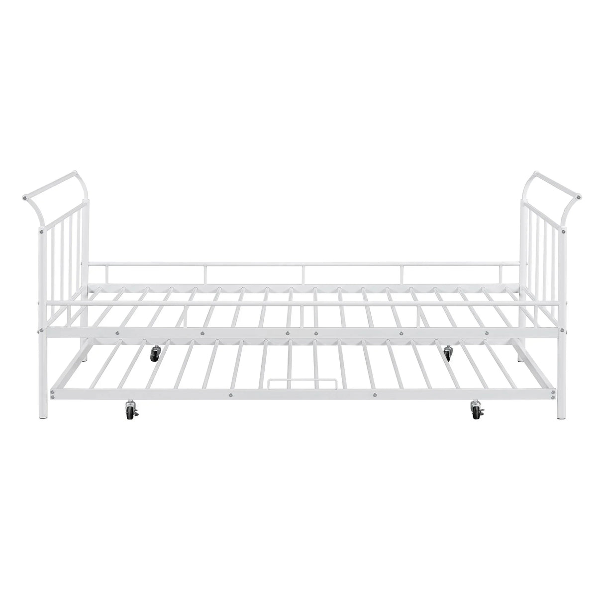 Daybed With Curved Handle Design And Trundle - Furniture Home Direct