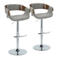 Elisa - Mid Century Modern Adjustable Barstool With Swivel With Rounded T Footrest (Set of 2) - Furniture Home Direct