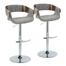 Elisa - Mid Century Modern Adjustable Barstool With Swivel With Rounded T Footrest (Set of 2) - Furniture Home Direct