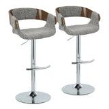 Elisa - Mid Century Modern Adjustable Barstool With Swivel With Rounded T Footrest (Set of 2) - Furniture Home Direct
