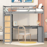 Loft Bed With Ladder, Shelves, And Desk - Furniture Home Direct