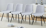 Dining Chair Set Modern Light Upholstered Fabric Chairs Gray - Furniture Home Direct