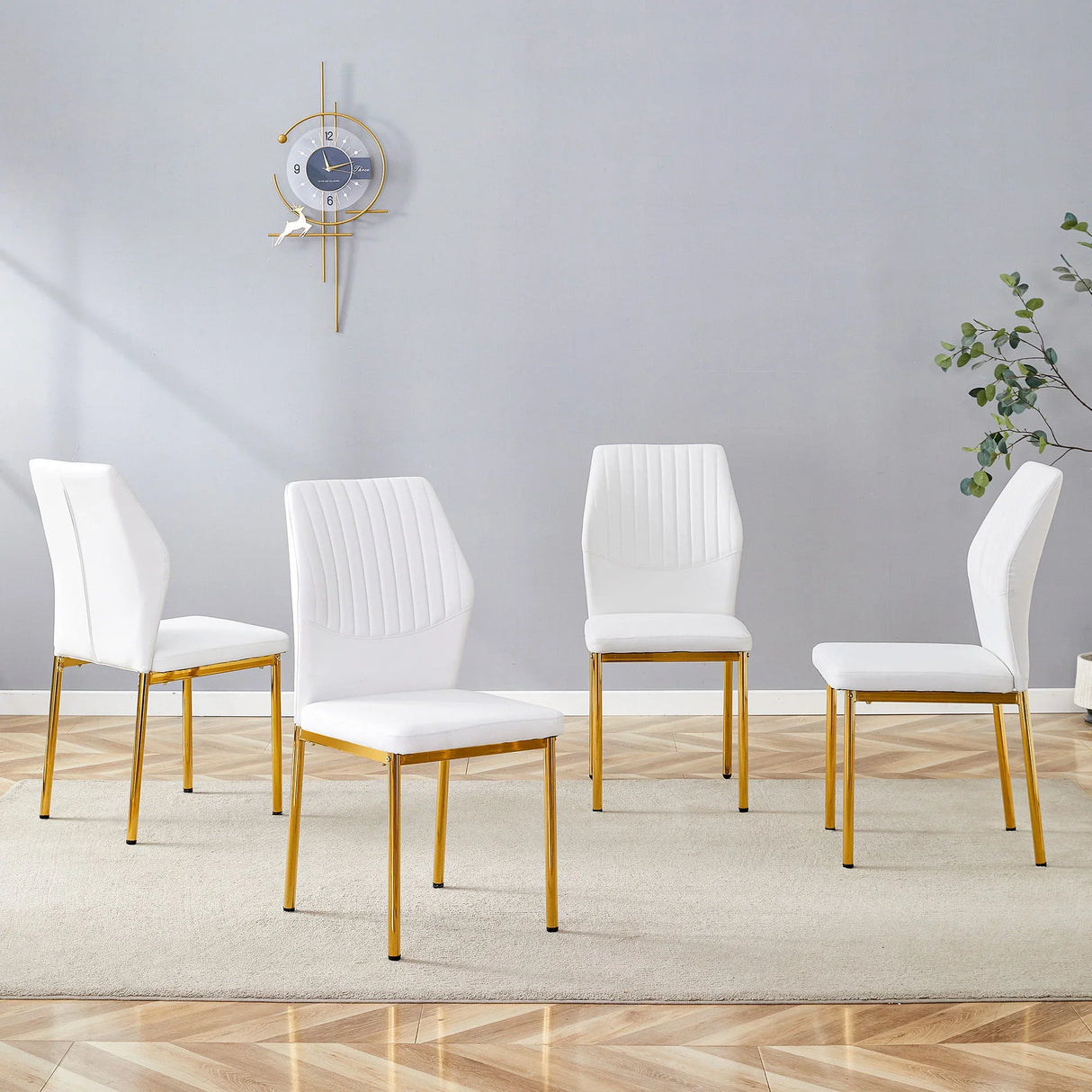 Luxury Simple Chair With Metal Gold Leg - Furniture Home Direct