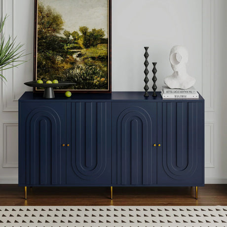 Modern Lacquered 4 Door Cabinet Sideboard Buffet Server Cabinet Storage Cabinet, For Living Room, Entryway, Hallway, Office, Kitchen And Dining Room - Furniture Home Direct