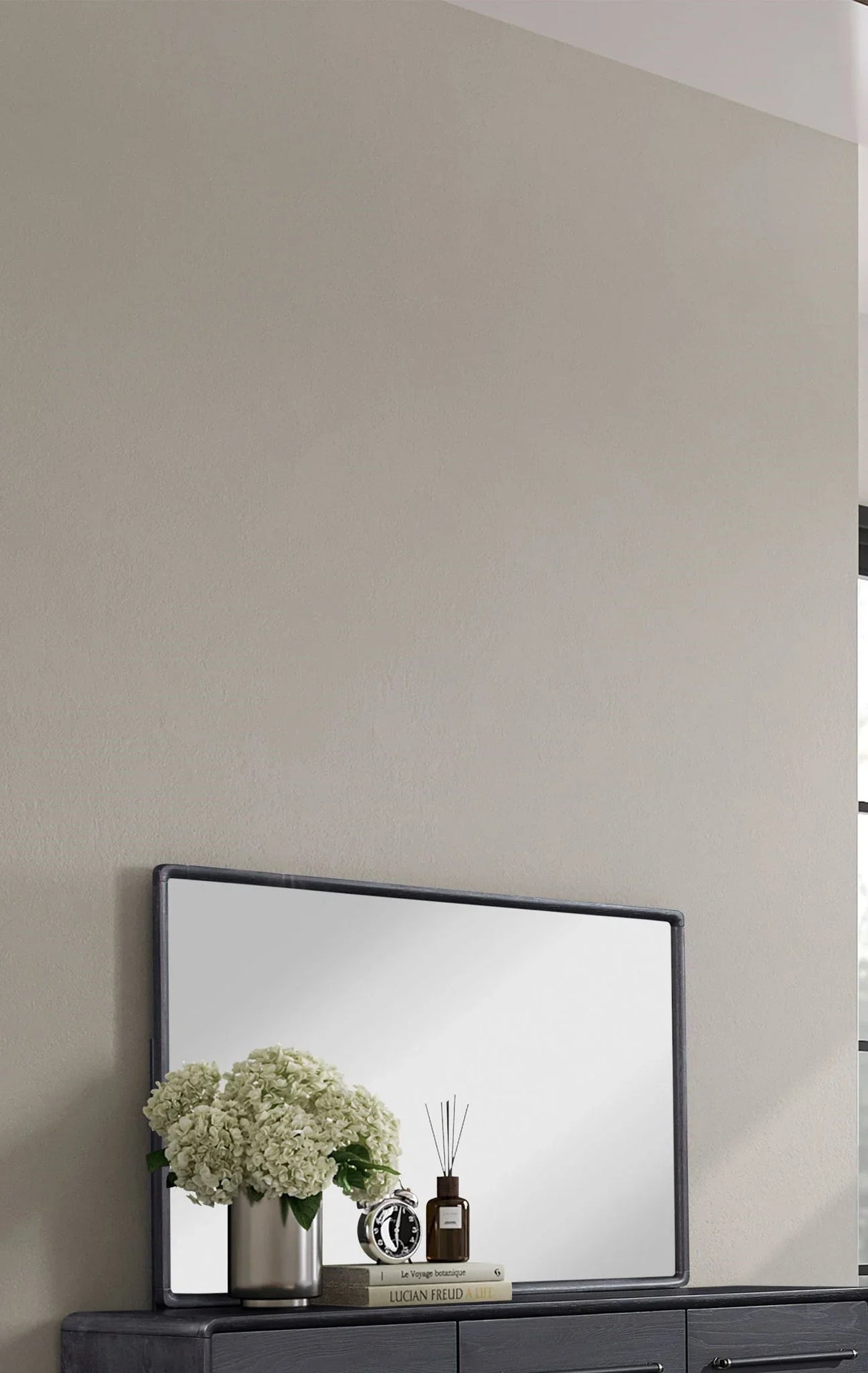 Rectangle Wood Mirror - Black - Furniture Home Direct