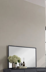 Rectangle Wood Mirror - Black - Furniture Home Direct