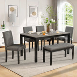 Modern Dining Table Set With Upholstered Chairs For Dining Room - Furniture Home Direct