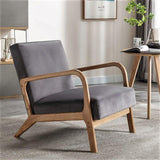 Classic Mid-Century Modern Accent Chairs, Open Framed Armchair With Cushioning - Furniture Home Direct